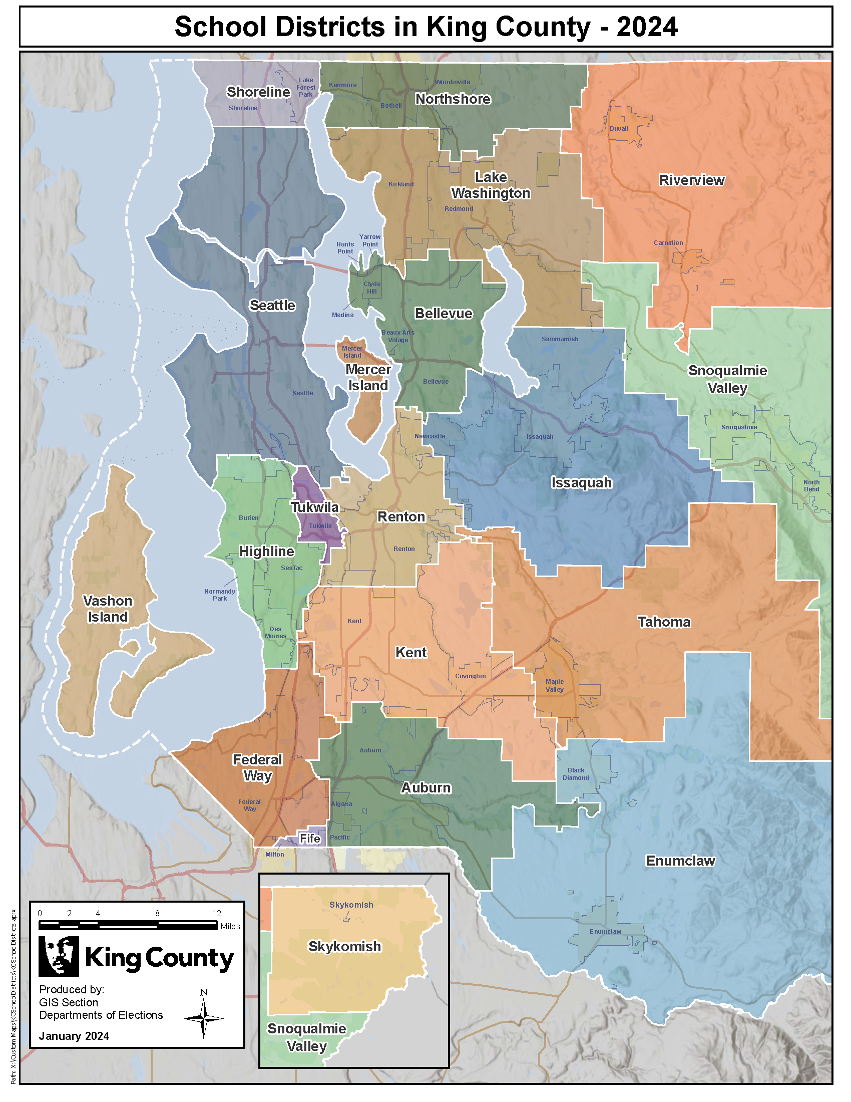Image: Map of King County School Districts